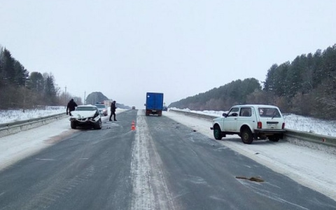 На трассе Марий Эл столкнулись BMW и «Нива»