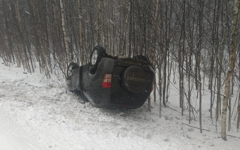 Автоледи на иномарке улетела в кювет на Кокшайском тракте