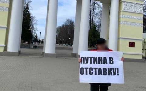 Йошкаролинец устроил одиночный пикет у Центрального парка