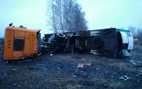 На трассе «Вятка» в Марий Эл перевернулся большегруз: есть пострадавшие