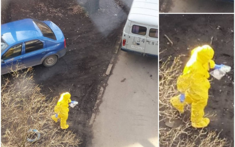 Повышенная готовность: на улицах Йошкар-Олы заметили людей в спецкостюмах