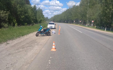 На трассе «Вятка» мопедист сбил перебегающую дорогу женщину