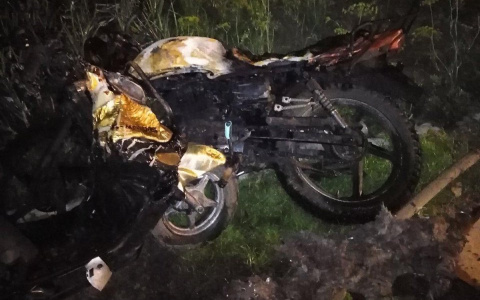 В Йошкар-Оле в полночь вспыхнул мопед