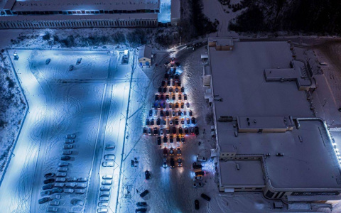 Автомобилисты Йошкар-Олы создали елку из машин