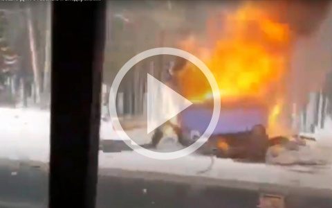 Утром на трассе в Марий Эл после ДТП загорелась «ГАЗель»