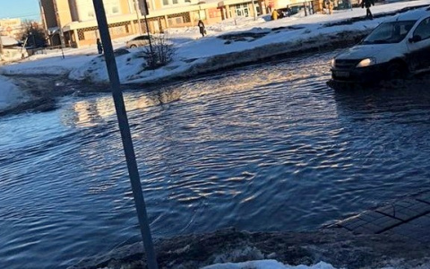 Администрация города осушила «вечную» лужу на Ползунова
