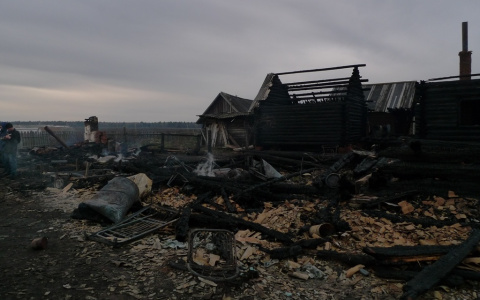 В одном из поселков Марий Эл вспыхнул деревянный дом (ВИДЕО)