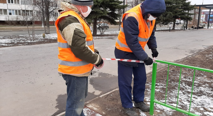 Детские и спортивные площадки во дворах Йошкар-Олы закрыли из-за коронавируса