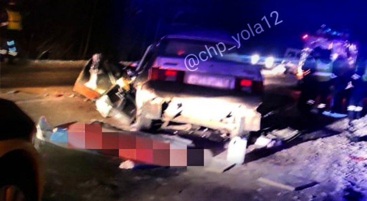 Смертельное ДТП в Марий Эл: тело мужчины лежит у раскуроченного авто