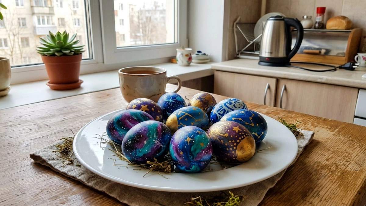 Золотые, небесные или изумрудные: как и чем необычно покрасить яйца на Пасху