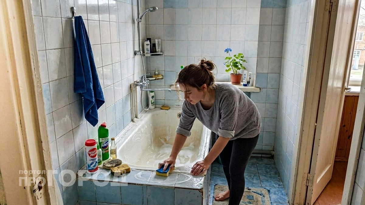 Больше не стою над ванной часами: дешевый раствор отмывает желтые пятна за 15 минут без особых усилий