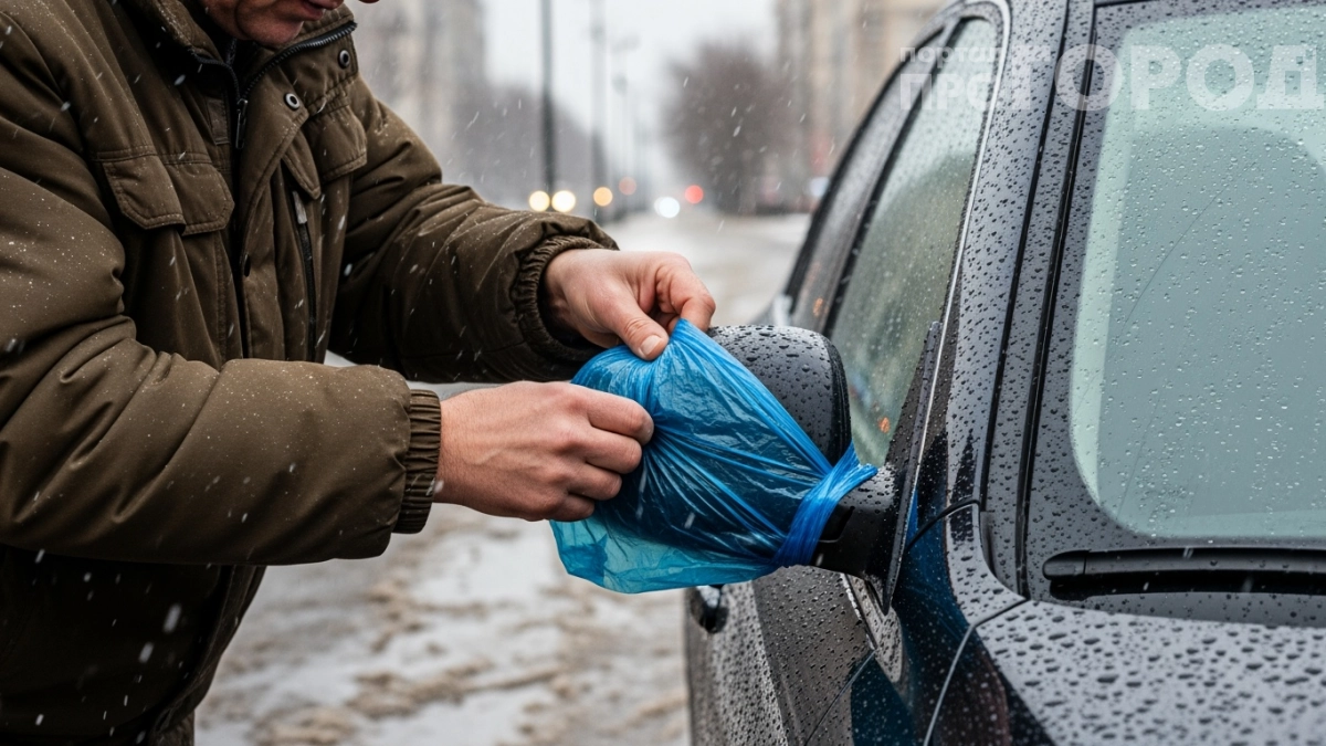 Почему водители вешают пакет на зеркало: это не небрежность — а важный сигнал для других водителей