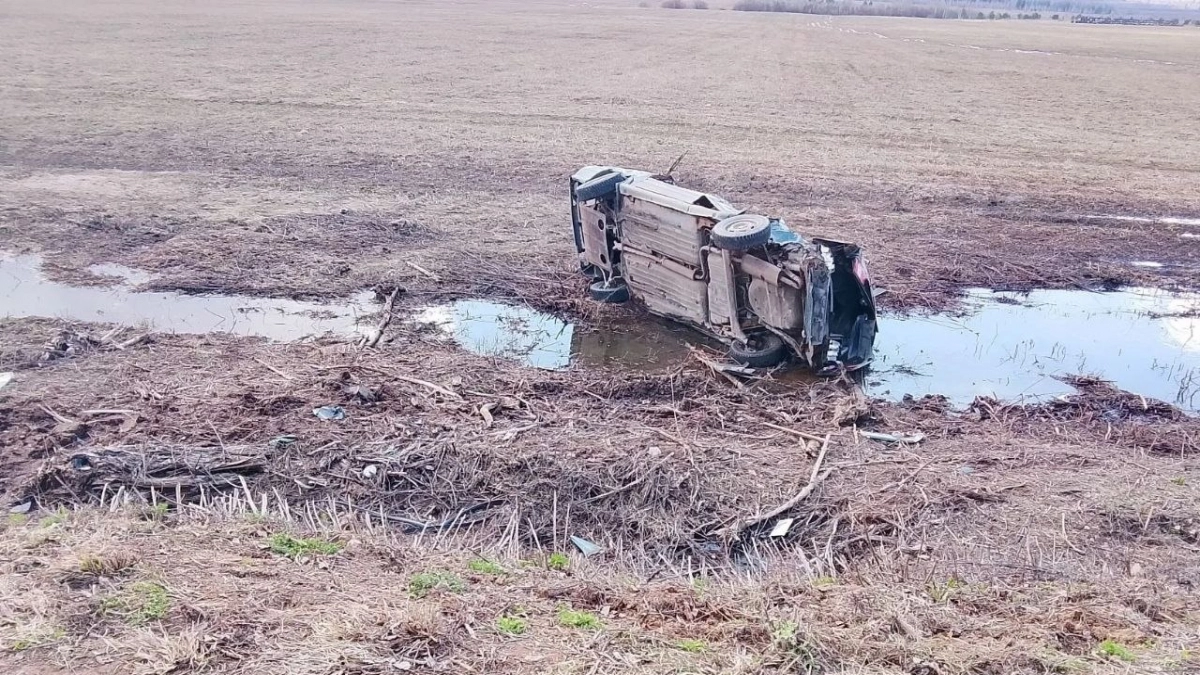 Легковушка с людьми улетела в кювет в Советском районе: пострадали дети