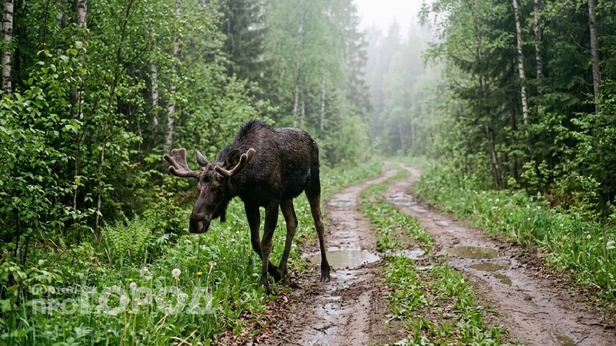 Водителей Марий Эл предупреждают об опасности лосей на дорогах