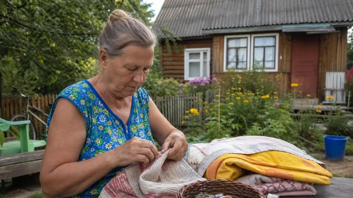 Советскими покрывалами заменила пластиковые панели: как собрать мягкую стену для веранды из старой ветоши