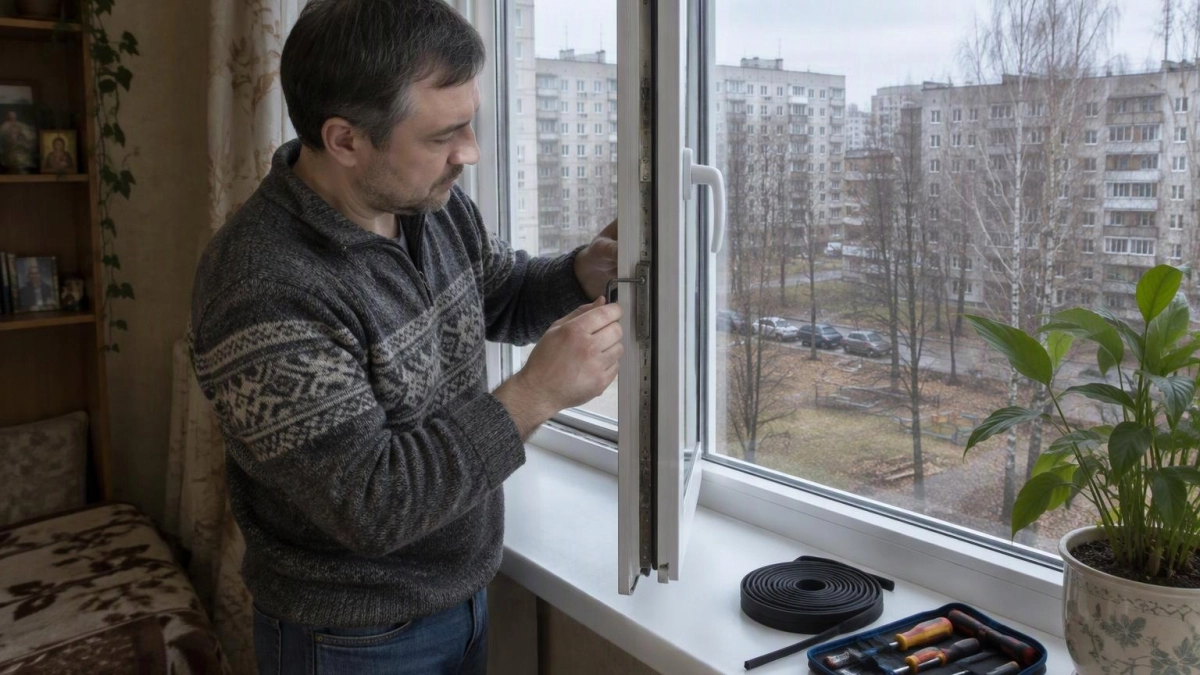 Холодный ветер ловлю в воздушный "карман": простой слой на окне помогает убрать сквозняк в доме