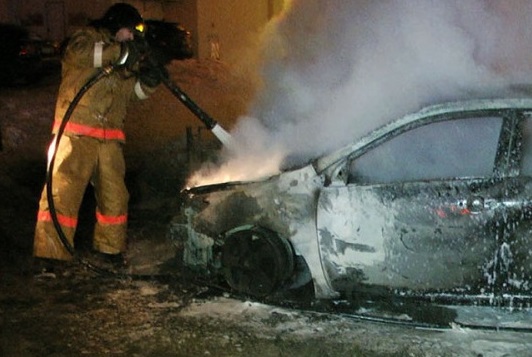 В Оршанском районе сгорел автомобиль