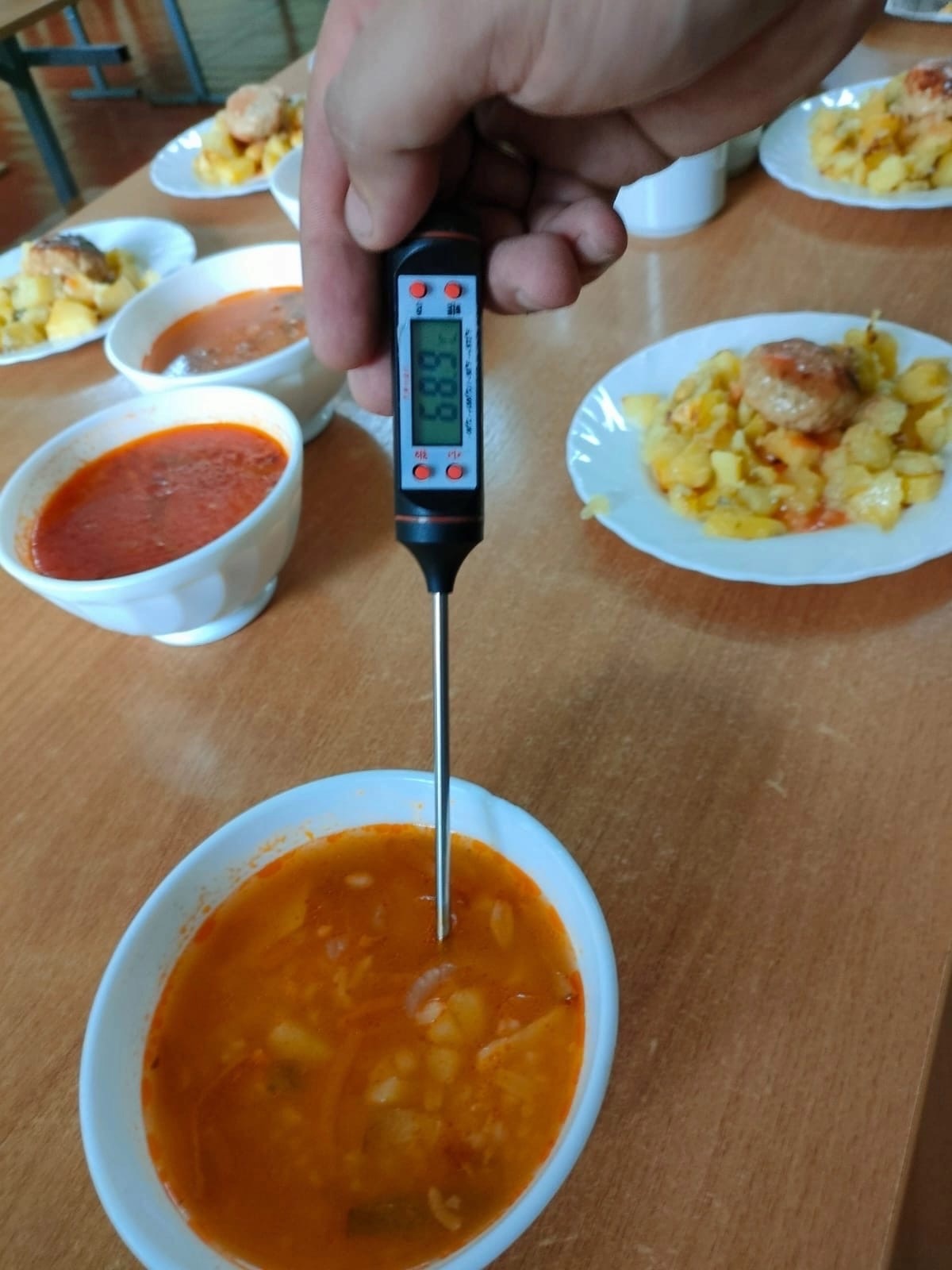 В школьных столовых Йошкар-Олы измеряют температуру блюд на соответствие нормам