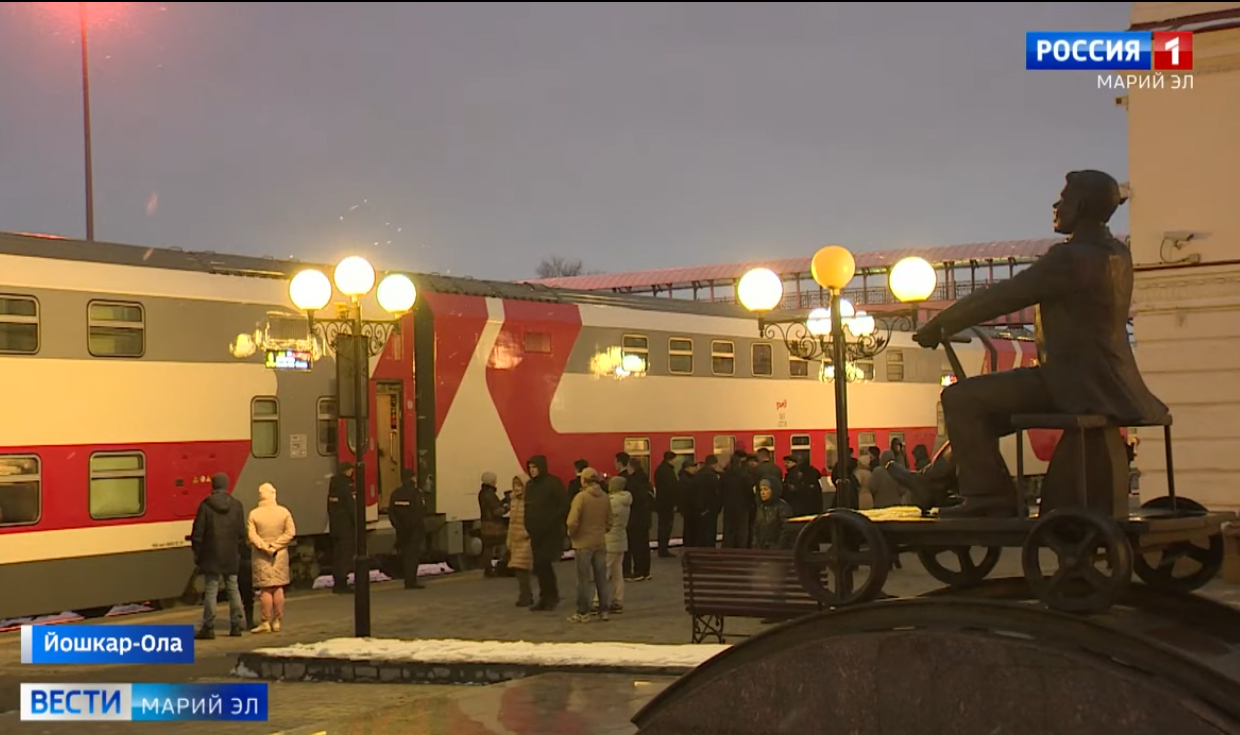 Из-за снегопада поезда в Йошкар-Олу опоздали на два часа