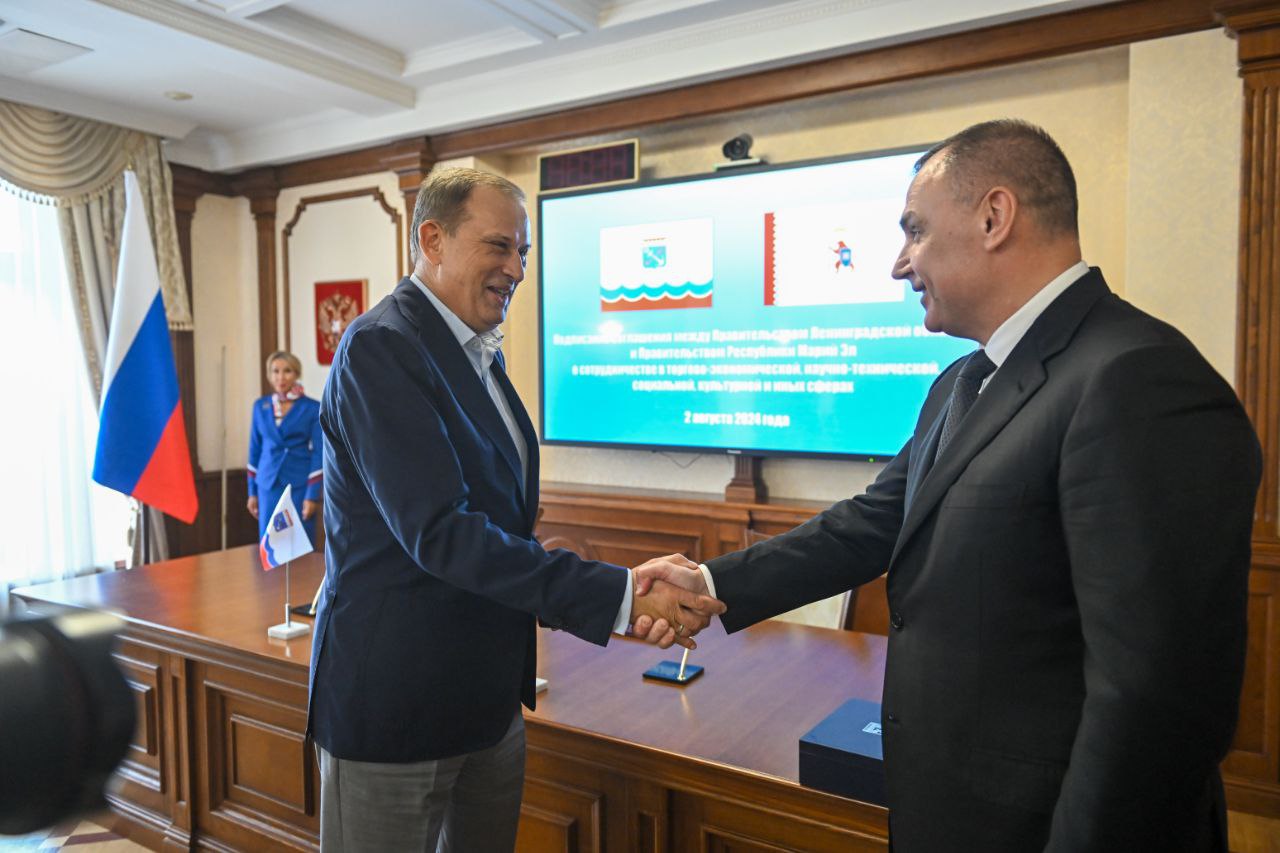 Руководители Марий Эл и Ленинградской области договорились о реализации совместных проектов