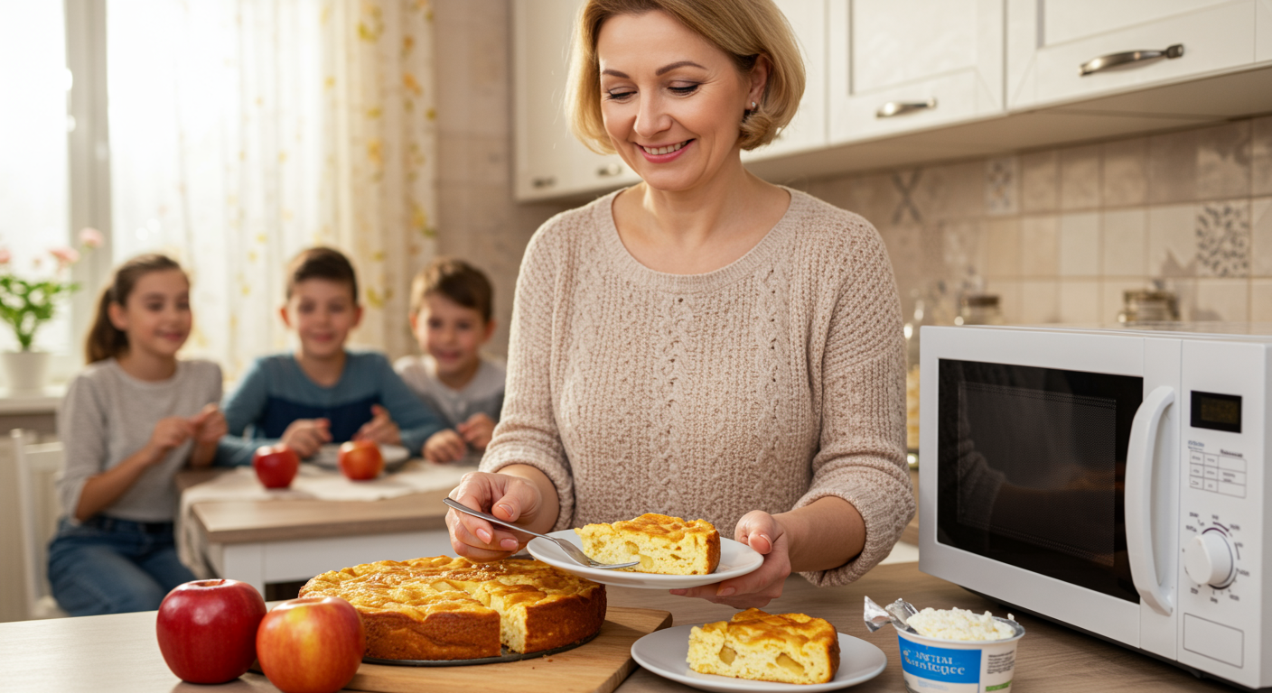 1 яблоко и упаковка творога  и 8 минут в микроволновке: семья уплетает на завтрак за считанные минуты