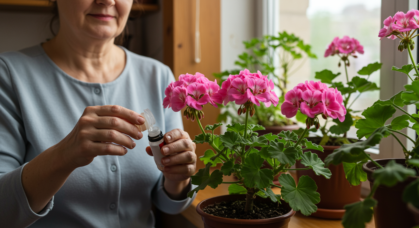 1 капля в воду  и ваша герань зацветет пышно: будет радовать соцветиями весь год
