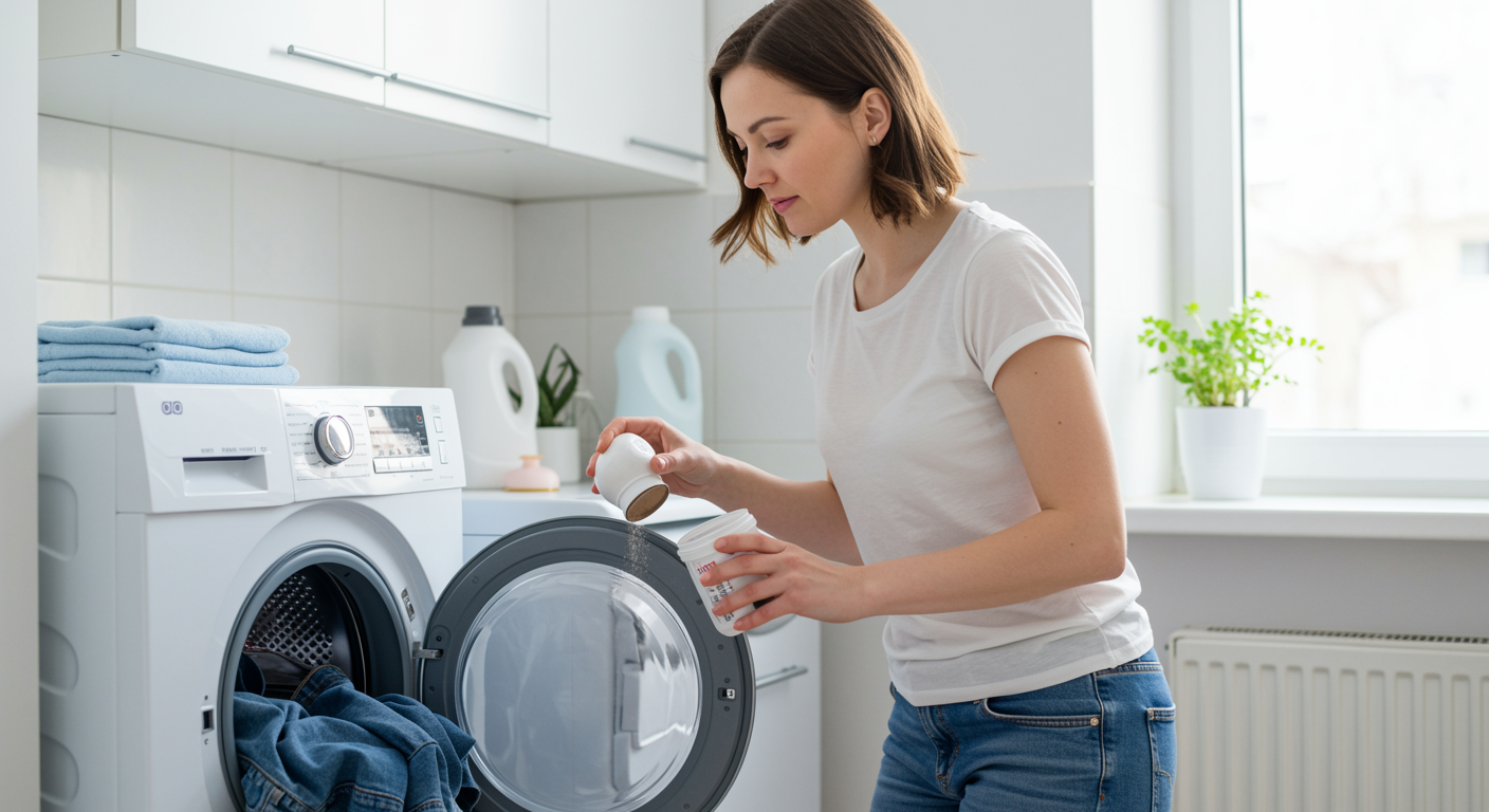 Колпачок в барабан  и стиральная машина очистится: грязь выйдет темными хлопьями