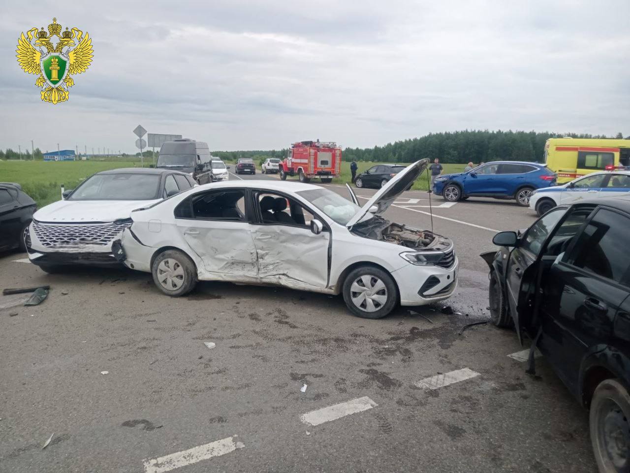 У деревни Поганур Медведевского района столкнулись две иномарки: есть пострадавшие