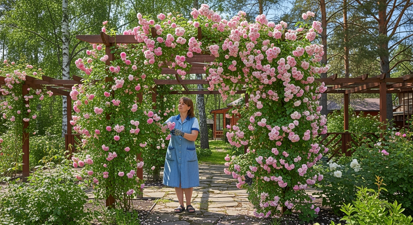 Этот вьющийся многолетник образует каскады роз даже в холодном климате